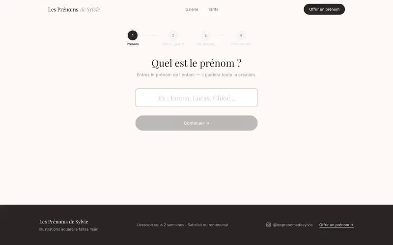 Les Prénoms de Sylvie · Configurateur